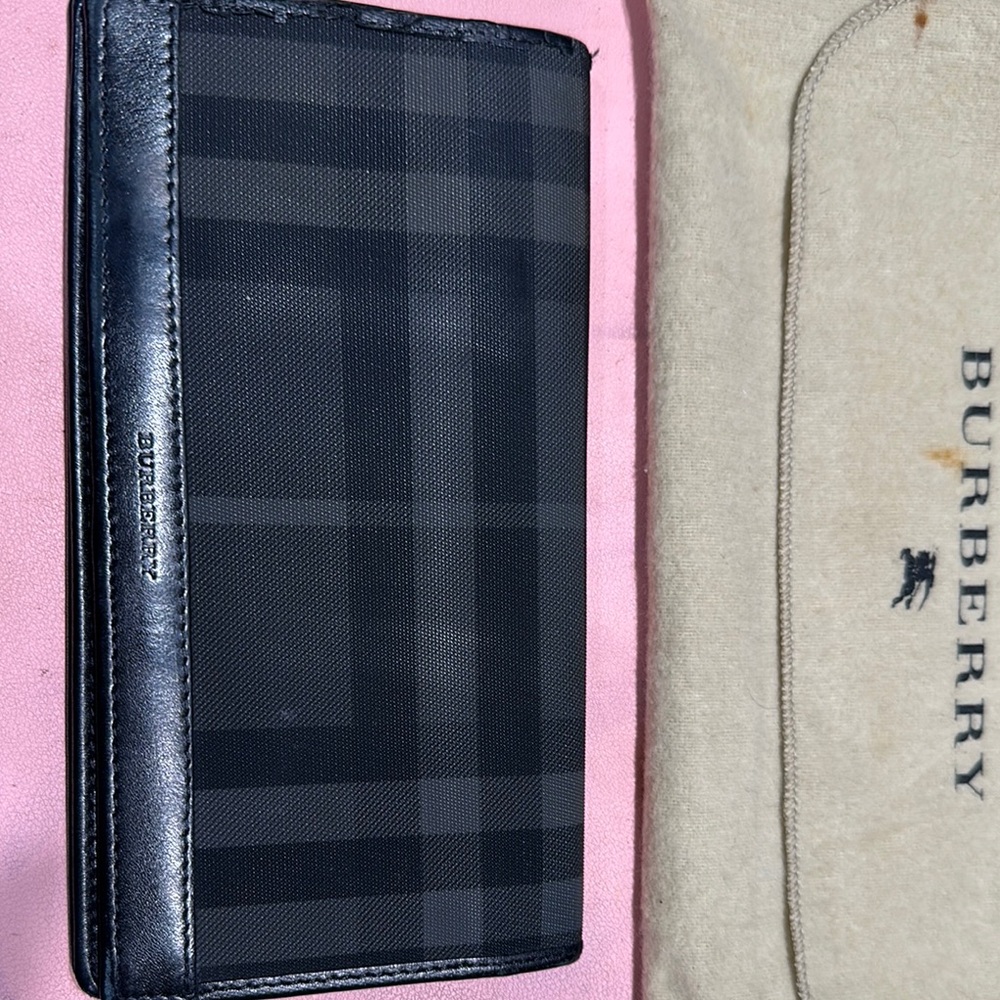 Burberry Black and Gray Check Wallet
